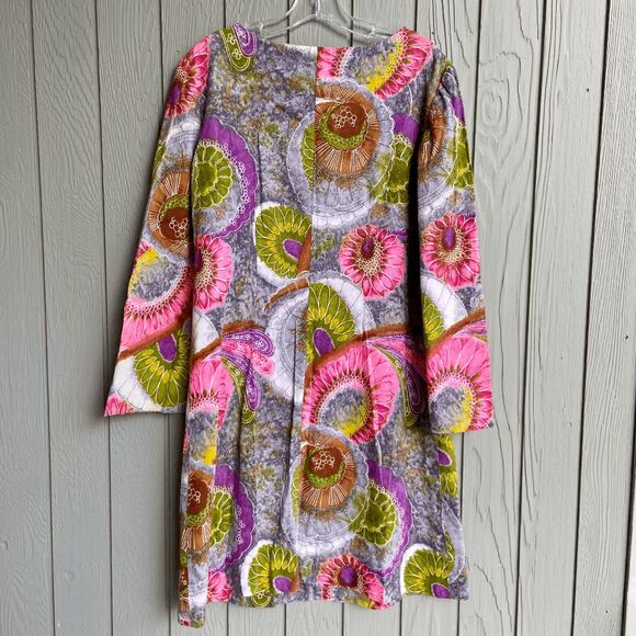 NC True Vintage 60s/70s Gold Button Front Bell Sleeved Go-Go Girl Dress - S/M - Picture 2 of 9